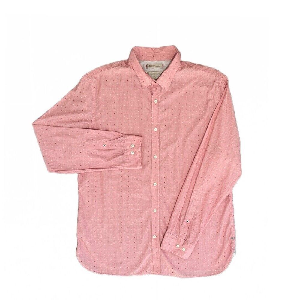 Banana Republic Men's Heritage Collection Pink Tailored Slim Fit Shirt Size XL